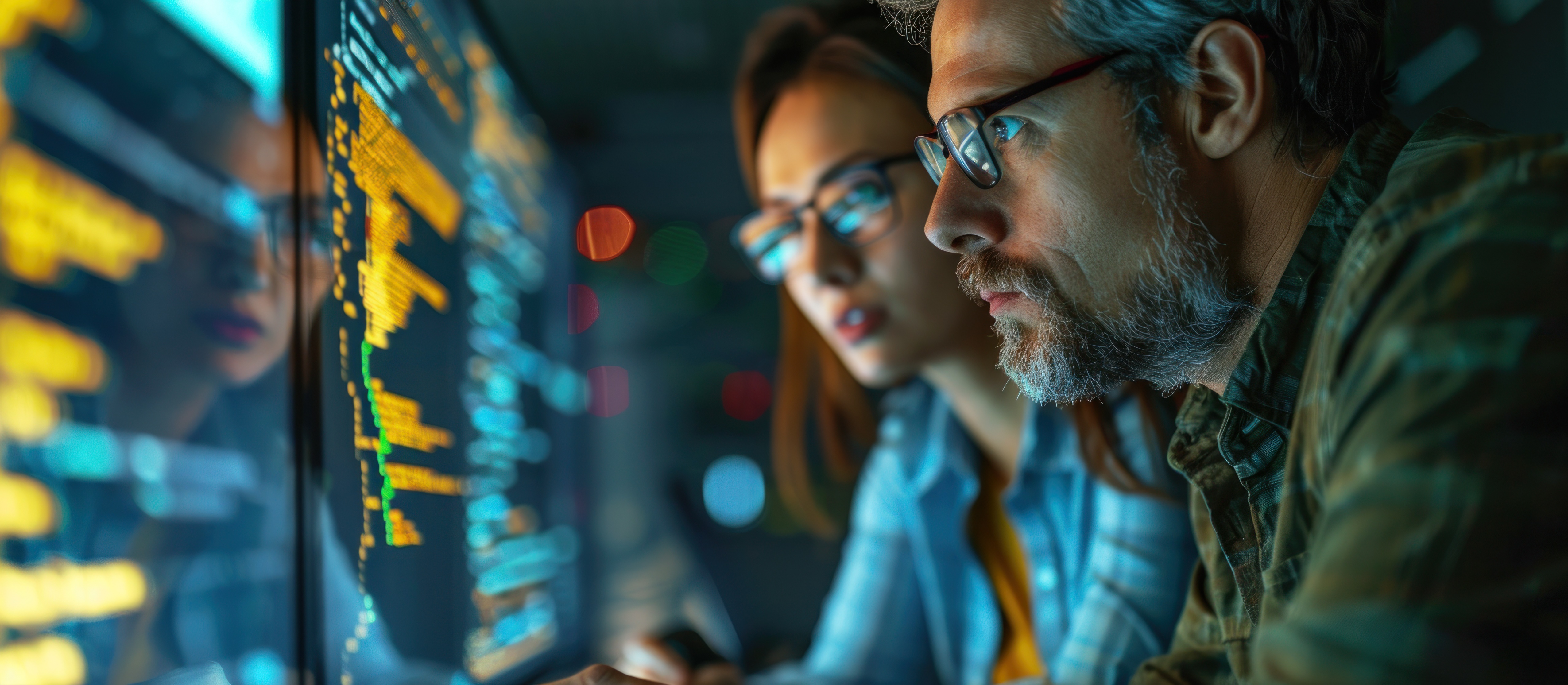 someone looking at lots of data