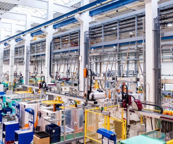 A large factory with many machines